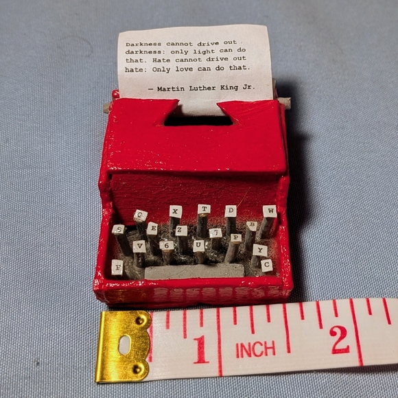 Tiny Typewriter Classic Red Martin Luther King Jr Quote Handmade Miniature Art - Picture 4 of 10